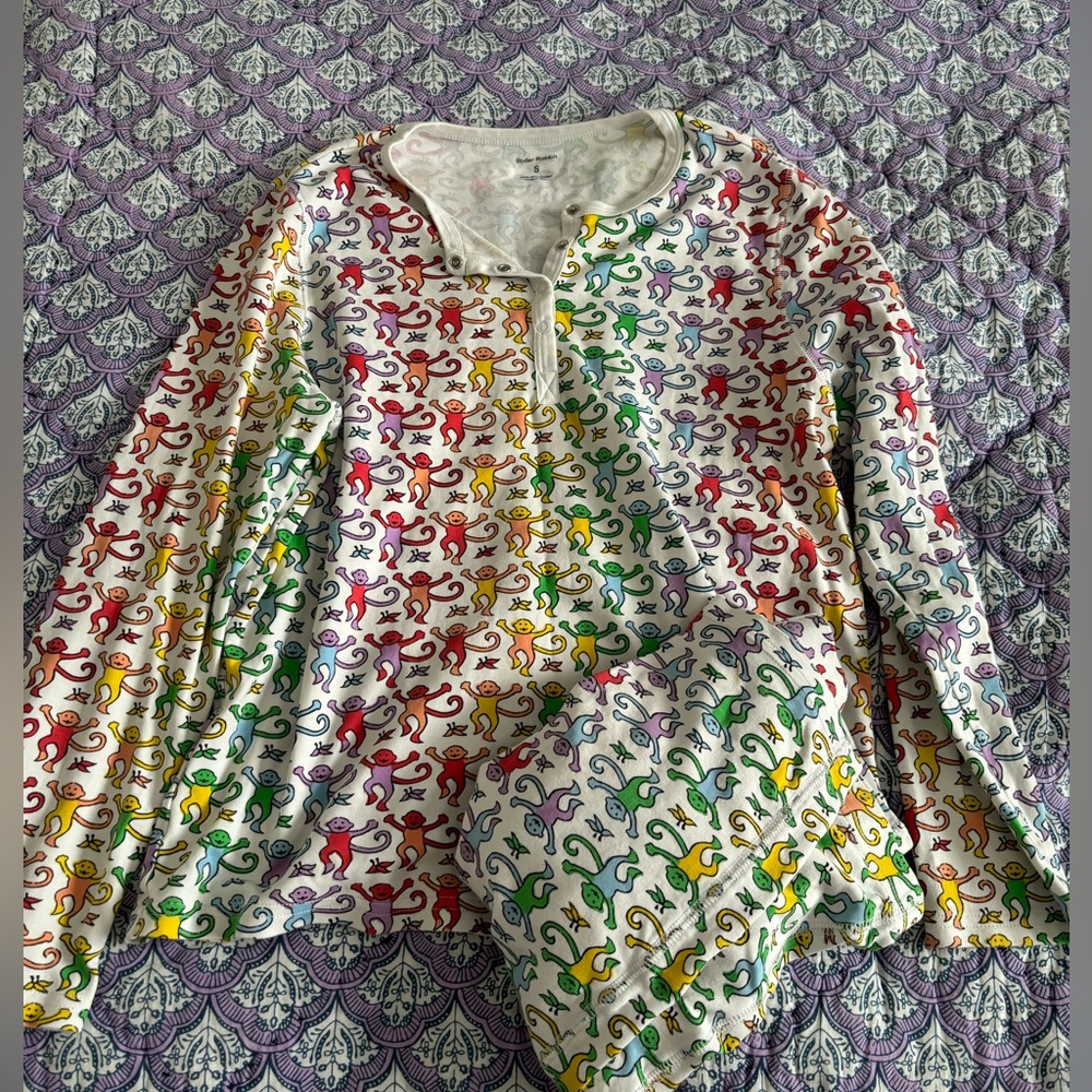 disco monkey roller rabbit pjs